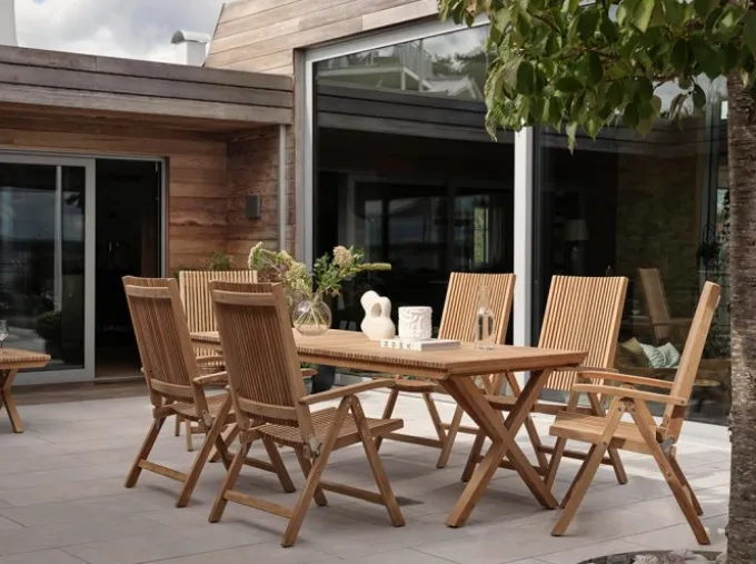 Julita Matgrupp 220x90 cm Teak ink 6st Pos.stolar