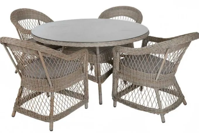 Kamomill Runt Matbord 130 cm Beige