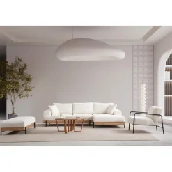 Kigali Oak (280-170 x 98 x 78 cm) Hörnsoffa Vit, Höger