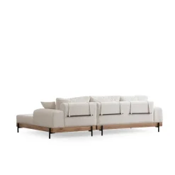 Kigali Oak (280-170 x 98 x 78 cm) Hörnsoffa Vit, Höger