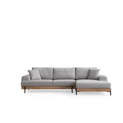 Kigali Oak (280-170 x 98 x 78 cm) Hörnsoffa Grå, Höger