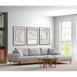 Kigali Oak (280-170 x 98 x 78 cm) Hörnsoffa Grå, Höger