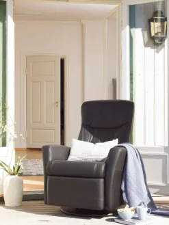 King Reclinerfåtölj Svart Läder