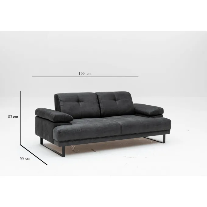 Kingston (199 x 99 x 83 cm) 2-sits bäddsoffa Antracit