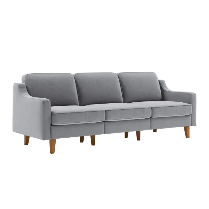 Kingston Extra (220 x 84 x 87 cm) 3-sitssoffa Dimgrå valnöt