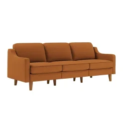 Kingston Extra (220 x 84 x 87 cm) 3-sitssoffa Karamell valnöt