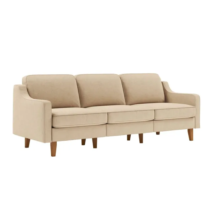Kingston Extra (220 x 84 x 87 cm) 3-sitssoffa Sand valnöt