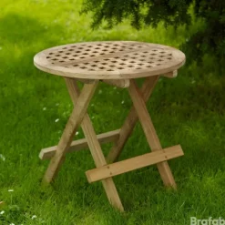 Kreta Sidobord 50 cm Rund Teak