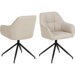 Laval Karmstol Snurr Basel tyg Beige