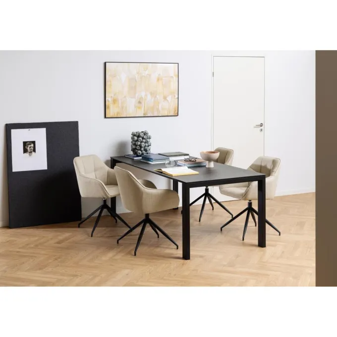 Laval Karmstol Snurr Basel tyg Beige