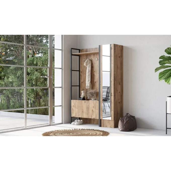 Libreville Pro (125,5 x 180 x 34 cm) atlantisk furu Hallställ