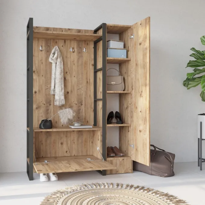 Libreville Pro (125,5 x 180 x 34 cm) atlantisk furu Hallställ