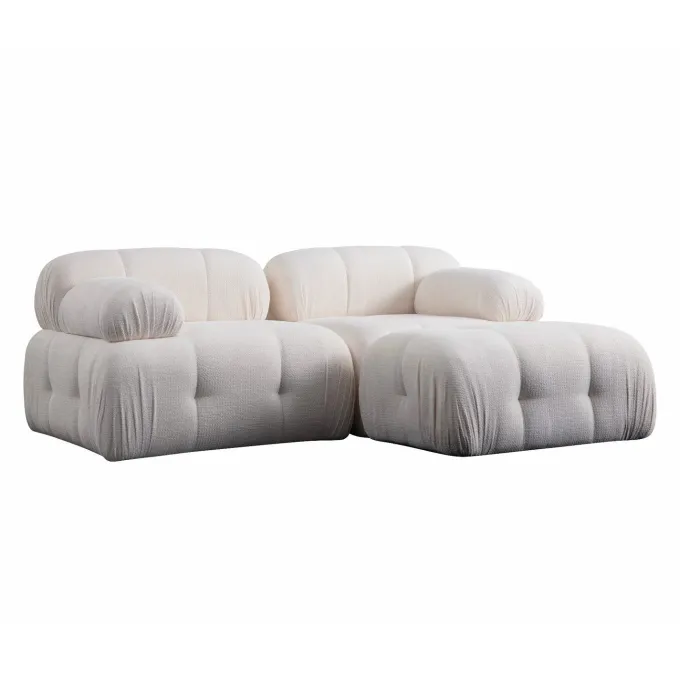 Lilongwe 2 (190-160 x 95 x 75 cm) Hörnsoffa Vit