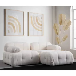 Lilongwe 2 (190-160 x 95 x 75 cm) Hörnsoffa Vit