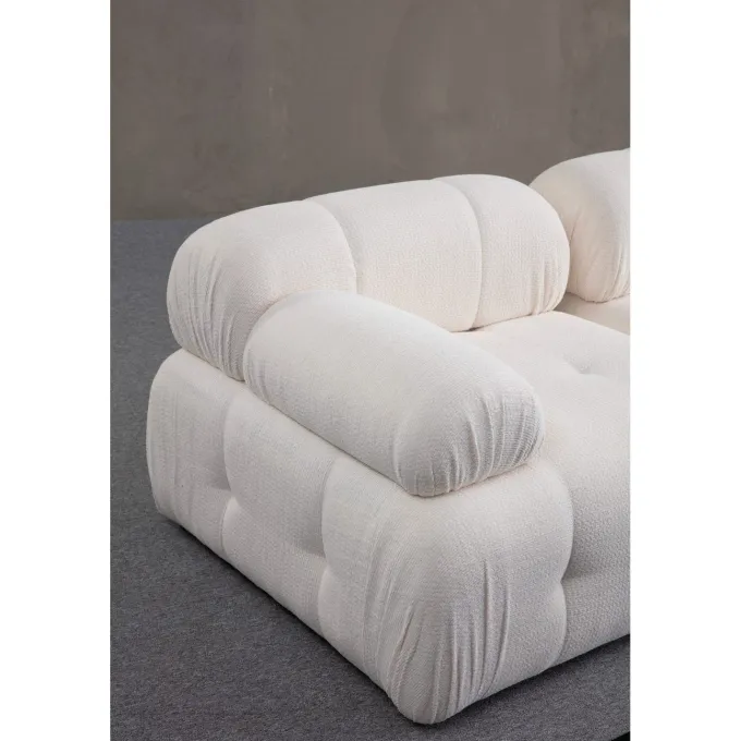 Lilongwe 2 (190-160 x 95 x 75 cm) Hörnsoffa Vit