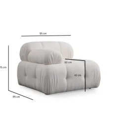 Lilongwe 2 (190-160 x 95 x 75 cm) Hörnsoffa Vit