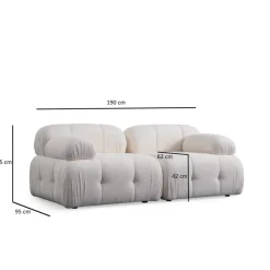 Lilongwe 2 (190-160 x 95 x 75 cm) Hörnsoffa Vit