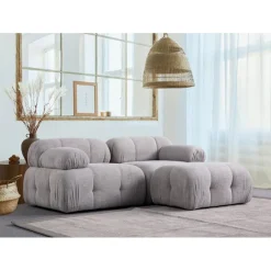 Lilongwe 2 (190-160 x 95 x 75 cm) Hörnsoffa Ljusgrå
