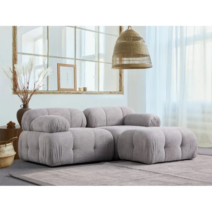Lilongwe 2 (190-160 x 95 x 75 cm) Hörnsoffa Ljusgrå