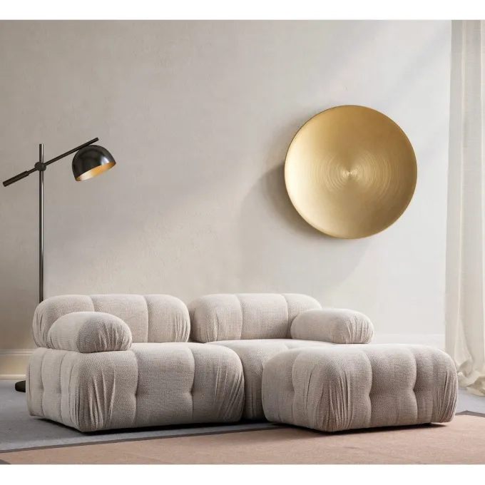 Lilongwe 2 (190-160 x 95 x 75 cm) Hörnsoffa Kräm