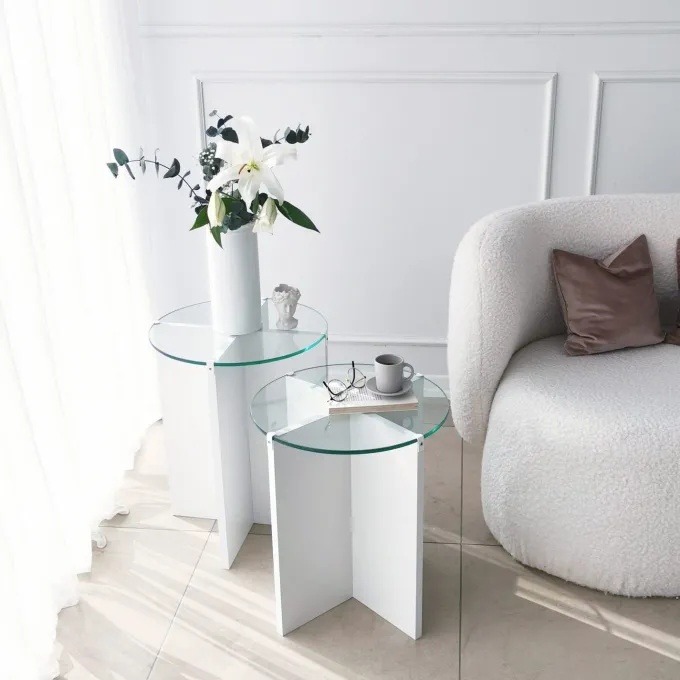 Lily (45 x 55 x 13 cm) Satsbord (2 delar) Vit