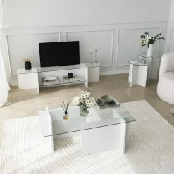 Lily (45 x 55 x 13 cm) Satsbord (2 delar) Vit