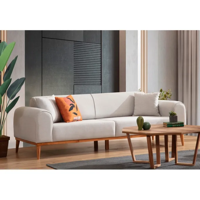 Lima 3-sits (220 x 84 x 77 cm) 3-sits bäddsoffa Creme