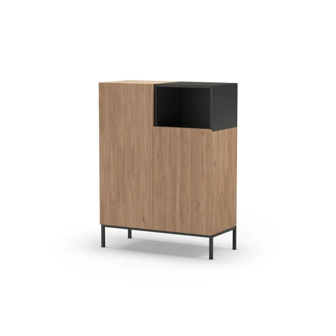 Limerick (90 x 120 x 41,8 cm) Sideboard Naturlig ekträ svart sandsten