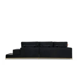Line med sidobord (320 x 102 x 84 cm) Svart Guld 4-sitssoffa