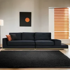 Line med sidobord (320 x 102 x 84 cm) Svart Guld 4-sitssoffa