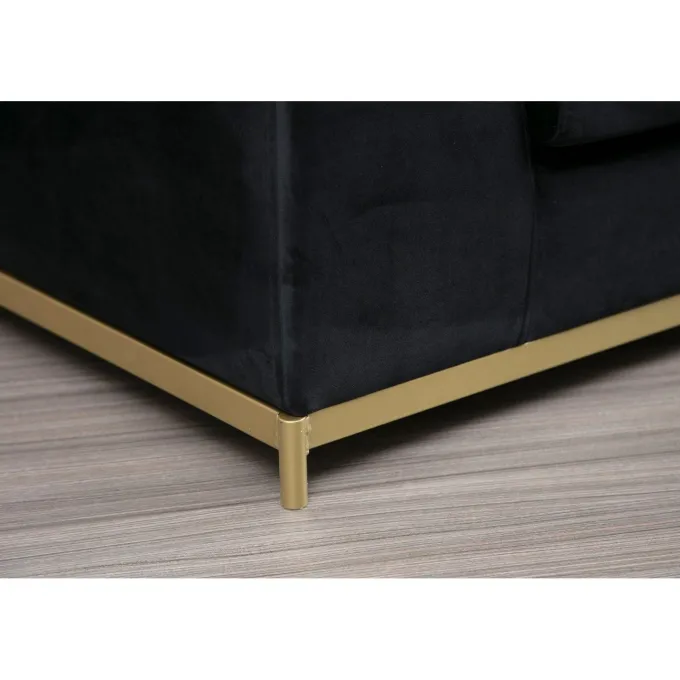 Line med sidobord (320 x 102 x 84 cm) Svart Guld 4-sitssoffa