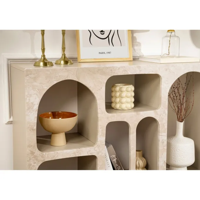 Liva 120 (120 x 74 x 37 cm) Konsol Travertinmarmor sandsten