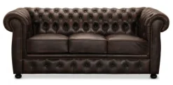 Liverpool Chesterfield soffa 3-sits Brun