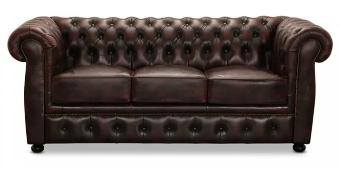 Liverpool Chesterfield soffa 3-sits Burgundy