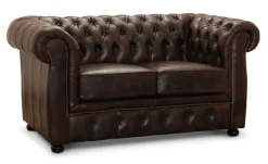 Liverpool Chesterfield soffa 2-sits Brun