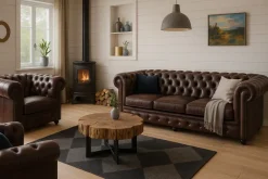 Liverpool Chesterfield soffa 2-sits Brun