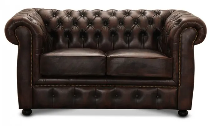 Liverpool Chesterfield soffa 2-sits Brun