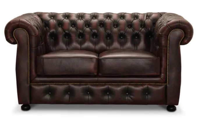 Liverpool Chesterfield soffa 2-sits Burgundy