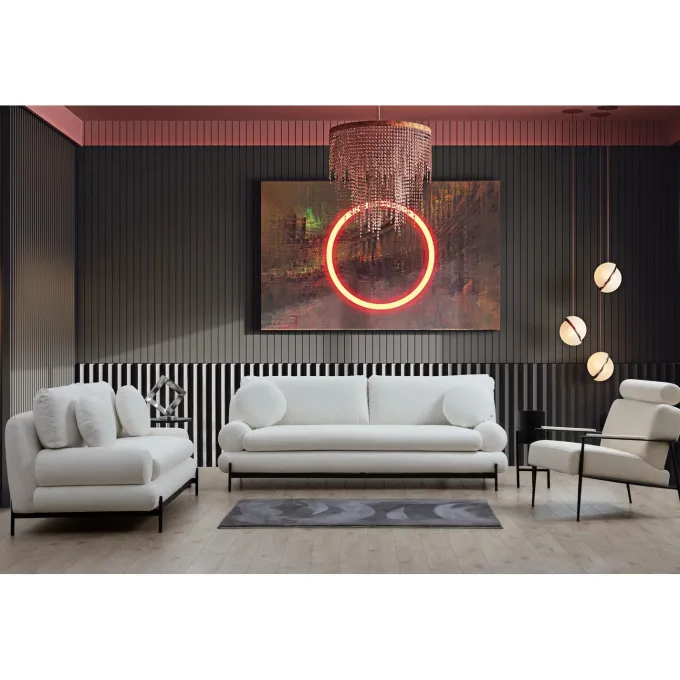 Livorno (188 x 85 x 92 cm) Vit 2-sitssoffa