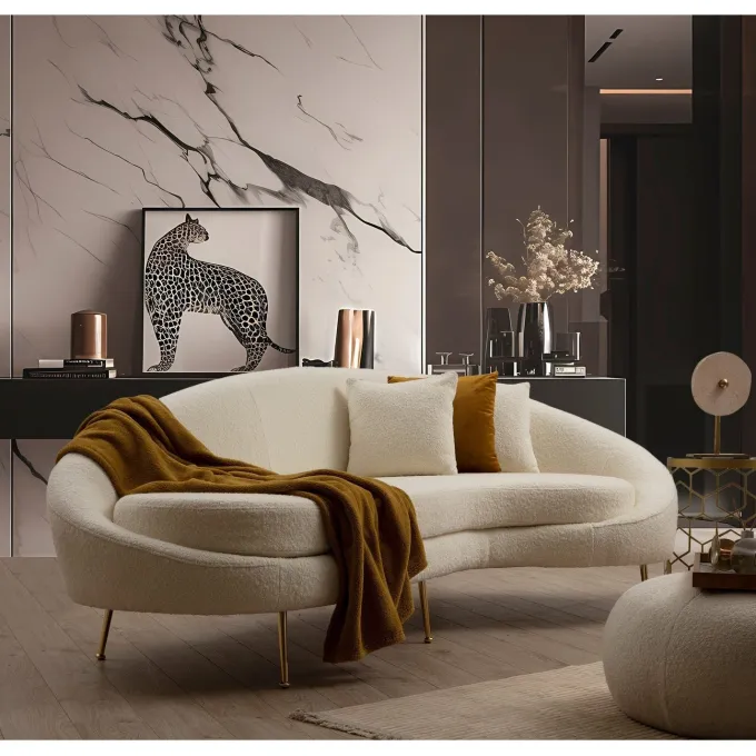 Luanda (255 x 85 x 120 cm) 3-sitssoffa Creme