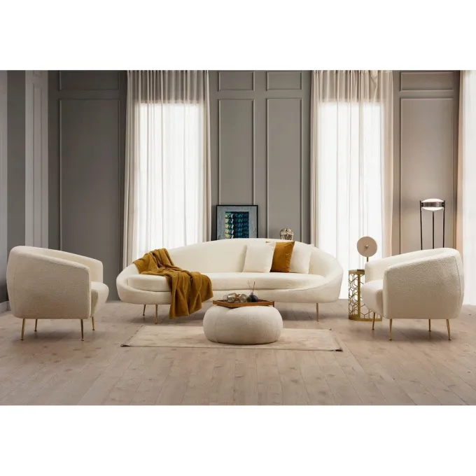 Luanda (255 x 85 x 120 cm) 3-sitssoffa Creme