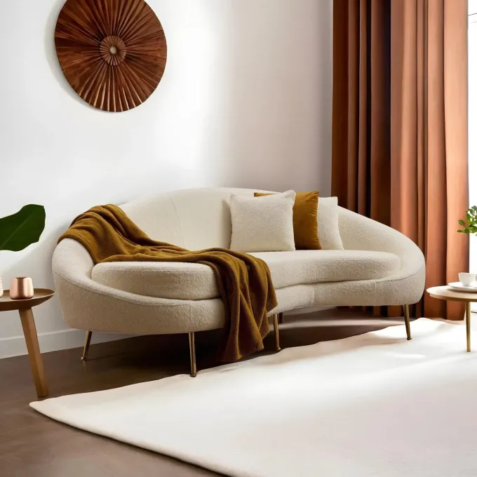 Luanda (255 x 85 x 120 cm) 3-sitssoffa Creme