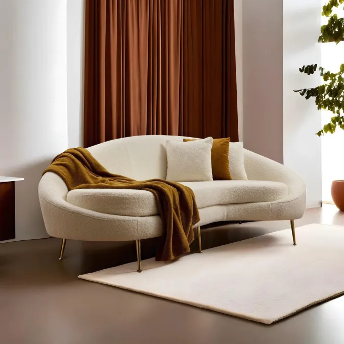 Luanda (255 x 85 x 120 cm) 3-sitssoffa Creme