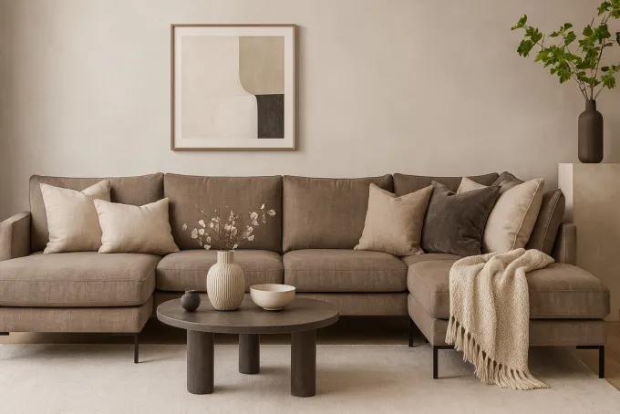 Luciana U-Soffa Höger Vogue Taupe