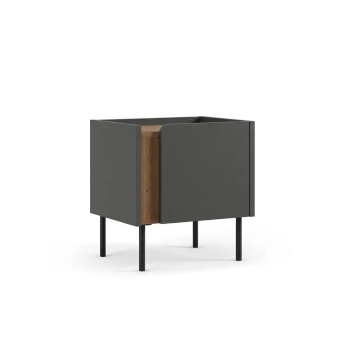 Lucile (45,5 x 47,8 x 35 cm) Nattduksbord Naturlig ek antracit svart