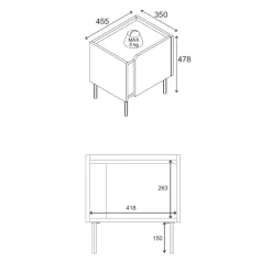 Lucile (45,5 x 47,8 x 35 cm) Nattduksbord Naturlig ek antracit svart