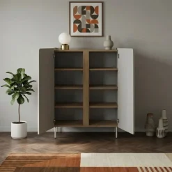 Lucile (90 x 120,4 x 40,5 cm) Sideboard Sandsten naturlig ek