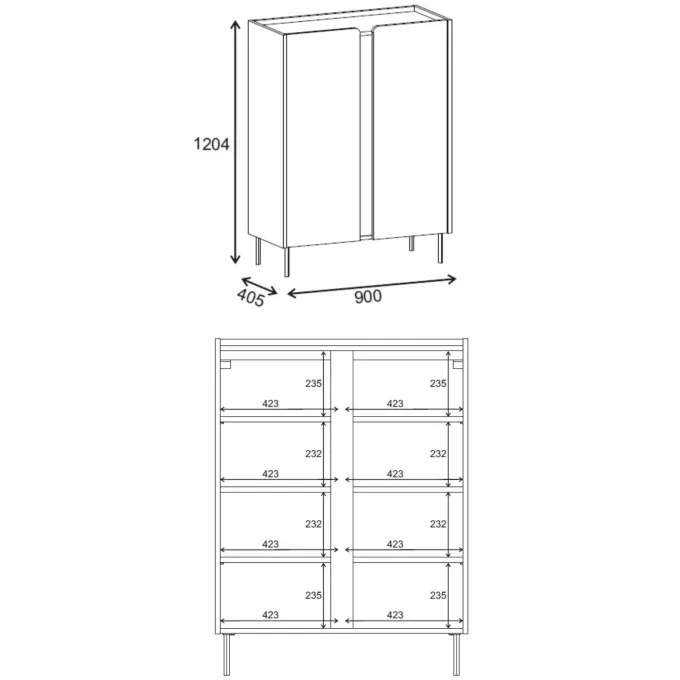 Lucile (90 x 120,4 x 40,5 cm) Sideboard Sandsten naturlig ek