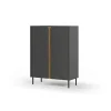 Lucile (90 x 120,4 x 40,5 cm) Sideboard Antracit naturlig ek svart