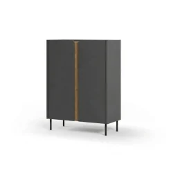 Lucile (90 x 120,4 x 40,5 cm) Sideboard Antracit naturlig ek svart